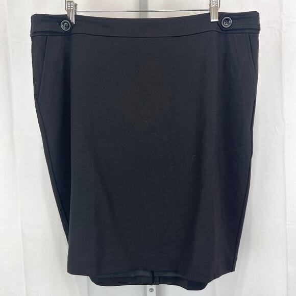 NWT TALBOTS Italian Ponte Knit Skirt Straight Above Knee Black Petite Plus 18WP - Picture 10 of 10